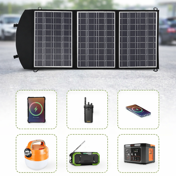 Складна Сонячна Панель 100w / Портативна сонячна панель на 3 секції USB 100W sp9111 фото