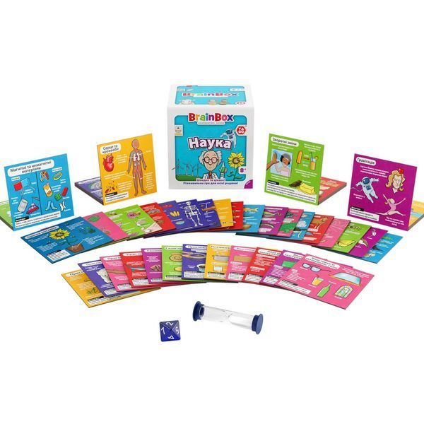Карткова гра Brainbox "Наука" Yago BZZBRSC01UA 55 карток 1 гральний кубик BZZBRSC01UA фото