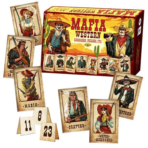 Командна рольова гра "MAFIA WESTERN" MKZ0815, 24 картки MKZ0815 фото
