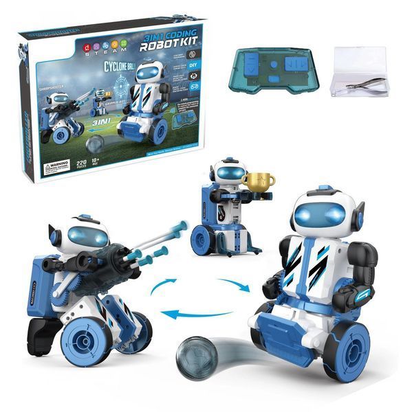 Конструктор Робот Kit 3в1 Футболіст/Снайпер/Воротар / Робот-іграшка Footballer/Sharpshooter/Gripper, 220 деталей Білий Axm15914/1 фото