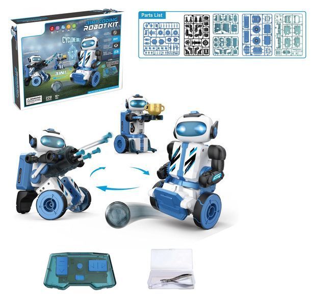 Конструктор Робот Kit 3в1 Футболіст/Снайпер/Воротар / Робот-іграшка Footballer/Sharpshooter/Gripper, 220 деталей Білий Axm15914/1 фото