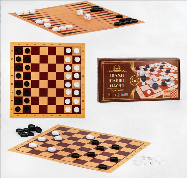 Настільна гра шахи, шашки, нарди S0003, 3в1 S0003 фото