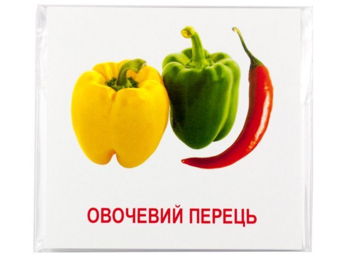 Розвиваючі картки "Овочі" (110х110 мм) 65798 укр. /англ. мовою 286287 фото