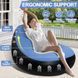 Надувний диван з пуфом Air Sofa / Надувне велюрове крісло з пуфом+насос Блакитний 255874321/2 фото 3