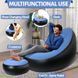 Надувний диван з пуфом Air Sofa / Надувне велюрове крісло з пуфом+насос Блакитний 255874321/2 фото 5