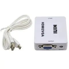 Перехідник VGA на HDMI конвертер для ПК, ноутбука, відео реєстратора адаптер перетворювач з аудіо та зовнішнім живленням HDMI - VGA VGA2HDMI(4272) sp52555 фото