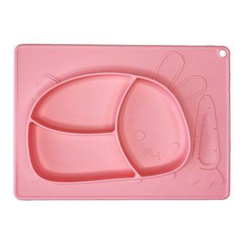 Силіконова тарілка-килимок "Зайчик" MGZ-0119(Coral) 19х27 см MGZ-0119(Coral) фото
