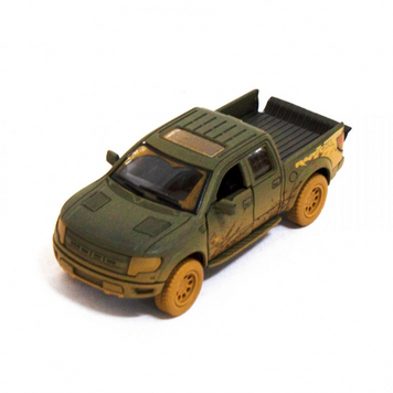 Дитяча модель машинки пікап Ford F-150 SVT Raptor-Supercrew Muddy Kinsmart KT5365WY інерційна, 1:46 Dark-Green KT5365WY(Dark-Green) фото