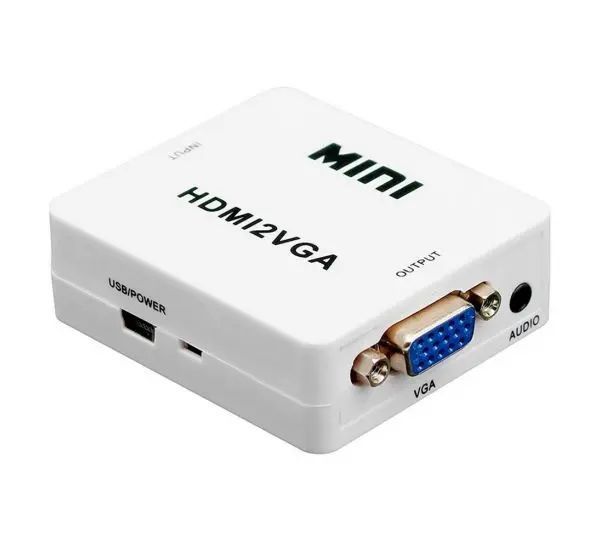 Перехідник VGA на HDMI конвертер для ПК, ноутбука, відео реєстратора адаптер перетворювач з аудіо та зовнішнім живленням HDMI - VGA VGA2HDMI(4272) sp52555 фото