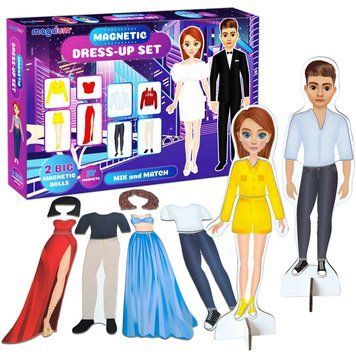 Настільна магнітна гра "Magnetic dolls" ML4032-09 EN 2 магнітні ляльки та 37 магнітів ML4032-09 EN фото