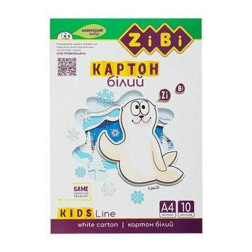 Набір білого картону KIDS Line ZB.1990 А4, 10 аркушів, 235 г/м2 ZB.1990 фото