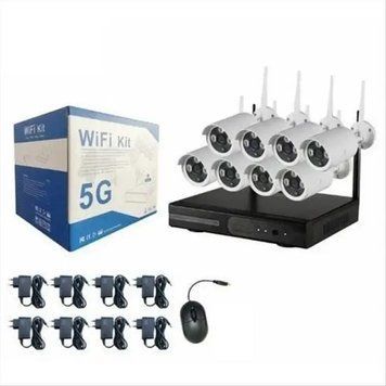 Комплект відеоспостереження 8 камери 5G WIFI KIT NVR Wi-Fi Набір з 8 шт Ven4414 фото