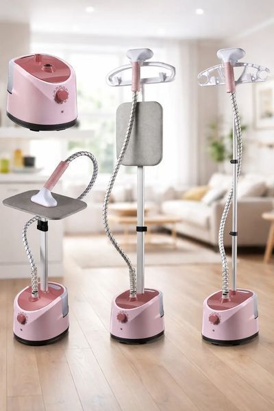 Вертикальний відпарювач для одягу з дошкою для прасування PINK з регульованою за висотою 1,8 л, 1800 Вт G6553 фото