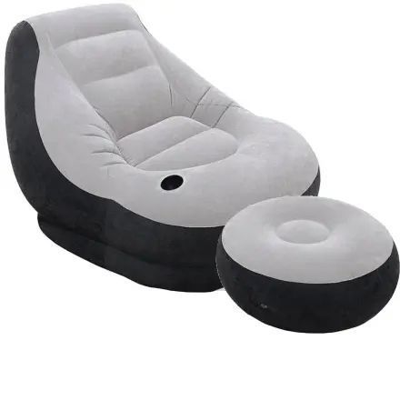 Надувний диван з пуфом Air Sofa / Надувне велюрове крісло з пуфом 255874321 фото