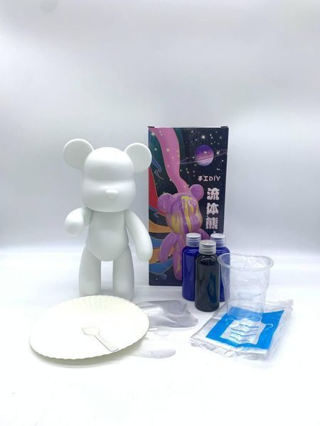 Флюїдне ведмежатко fluid bear bearbrick, 23 см, з фарбами YELLOW YELL23 фото