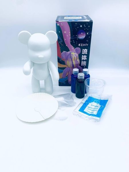 Флюїдне ведмежатко fluid bear bearbrick, 23 см, з фарбами YELLOW YELL23 фото