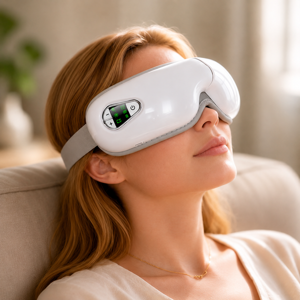 Масажер для очей TS-5507 Airbag eye massager / Акумуляторний масажер 3 режими / Вібраційні масажні окуляри для розслаблення SK-TS5507 фото
