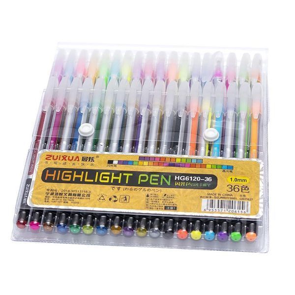 Набір гелевих ручок "Highlight Pen" HG6120-36, 36 кольорів (116587) HG6120-36 фото