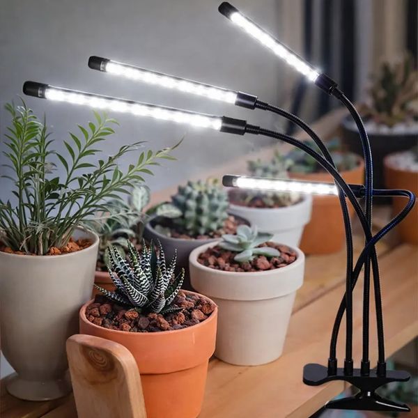 Світлодіодна фітолампа Grow Light для вирощування рослин, розсади Повний спектр 4 голови 2019085 фото