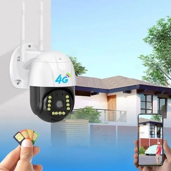 Камера зовнішнього відеоспостереження 4G Sim V380 PRO Вулична відеокамера IP 66 з нічною зйомкою JamV380 фото