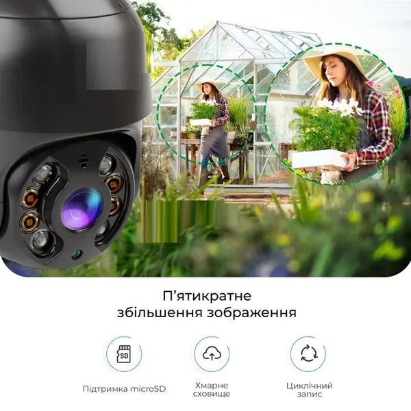Вулична поворотна IP-камера WI-FI ,А8 / 4mp 360 (A8) monitor ICSSE 205856 фото