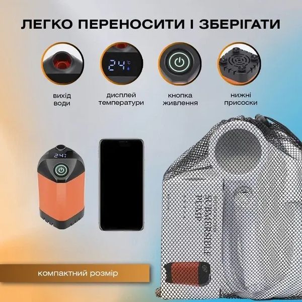 Портативний душ 3,7 В насос 4800 мАч з 3 режимами напору Outdoor shower AND XL-1402 2054296 фото