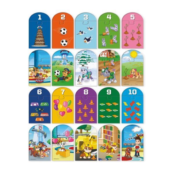 Пазл дитячий "Paw Patrol лічба від 1 до 10" 200621, 20 елементів 200621 фото