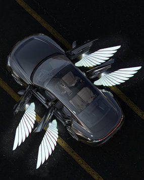 Світлодіодний проектор &laquo;Крила Ангела&raquo; від батарейок / Проекційне підсвічування для дверей автомобіля "Крила Ангела" 2шт M5314 фото
