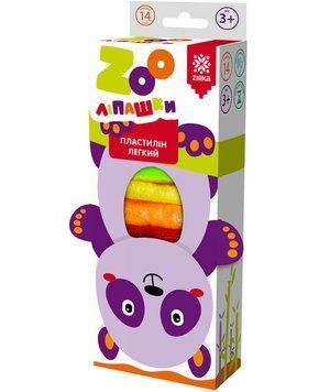 Пластилін легкий ZOOлипашки "Панда" ZIRKA 140214 (14 різнокольорових стиків по 6 г) 140214 фото