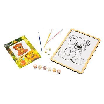 Картина по номерах "Ведмедик" Puz-22942 формат А4 пензлик, фарби, кріплення для стіни Puz-22942 фото
