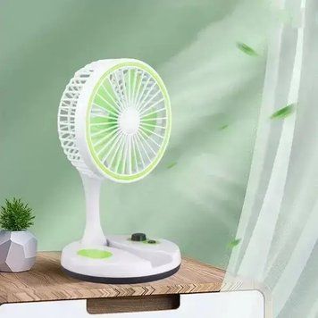 Настільний вентилятор з LED підсвіткою та USB, KC-7900 / Міні-вентилятор настільний акумуляторний Jam4869569869 фото