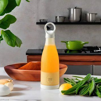 Міні блендер Mini juice для смузі, портативний, у формі пляшки, 300 мл. 205289 фото