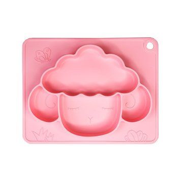 Силіконова тарілка-килимок "Баранчик" MGZ-0125(Pink) 18х23 см MGZ-0125(Pink) фото