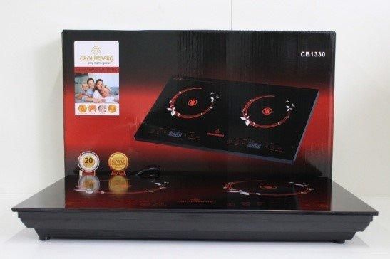 Двокомфоркова настільна інфрачервона електроплита Crownberg CB-1330 на 2000 Вт CB1330 фото