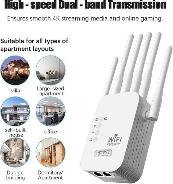 Потужний Wi-Fi ретранслятор 2.4G з 6 антенами / маршрутизатор / підсилювач вай фай сигналу Jam3113 фото