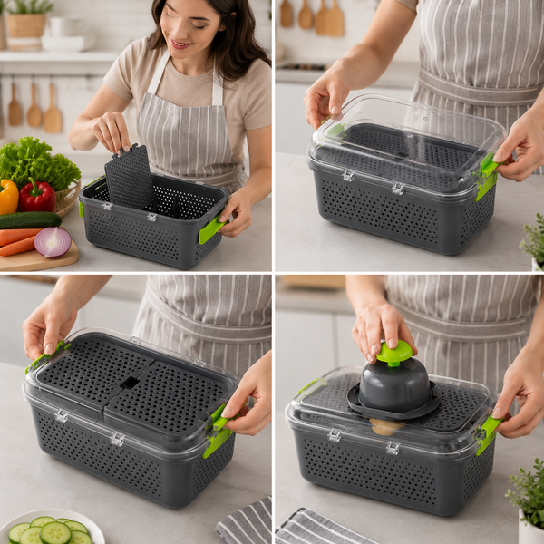 Овочерізка Мультислайсер vegetable cutter / Мультислайсер для овочів та фруктів / Механічний ручний подрібнювач 2054684 фото