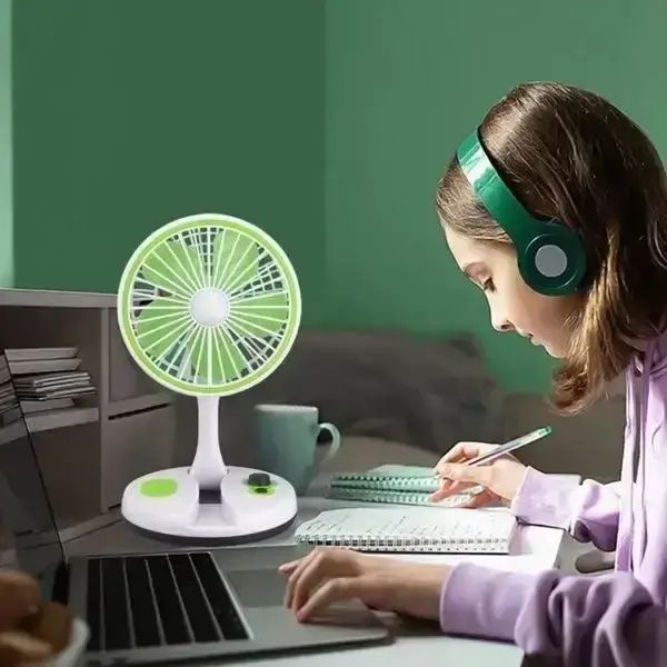 Настільний вентилятор з LED підсвіткою та USB, KC-7900 / Міні-вентилятор настільний акумуляторний Jam4869569869 фото