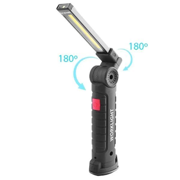 Акумуляторний ліхтар лампа світильник WORKLIGHT W-52 складаний (від USB/з МАГНІТОМ/з гачком) 540540450 фото
