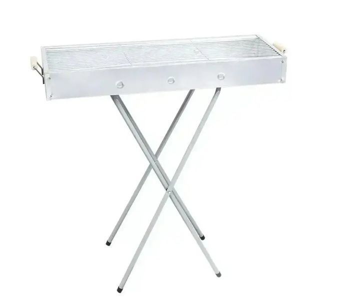 Переносний мангал барбекю гриль BARBECUE TRAY 770SS MD-008 70х30х70 см з решіткою, металевий портативний мангал 2052503 фото
