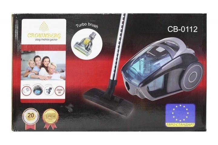Пилосос з турбощіткою Crownberg CB 0112 потужністю 2600 Вт контейнерного типу CB0112 фото