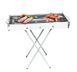 Переносний мангал барбекю гриль BARBECUE TRAY 770SS MD-008 70х30х70 см з решіткою, металевий портативний мангал 2052503 фото 1