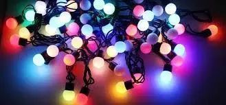 Гірлянда матова кулька 40LED 5м (флеш) 18мм, Новорічна бахрама, Світлодіодна гірлянда, Вулична гірлянда mu13830 фото