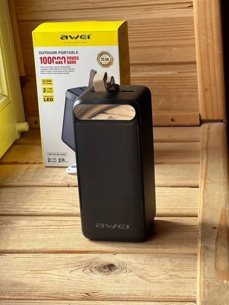 Повербанк 100000 mAh AWEI P101K для поїздок та роботи ∙ Зовнішній акумулятор ∙ Power Bank P101K фото