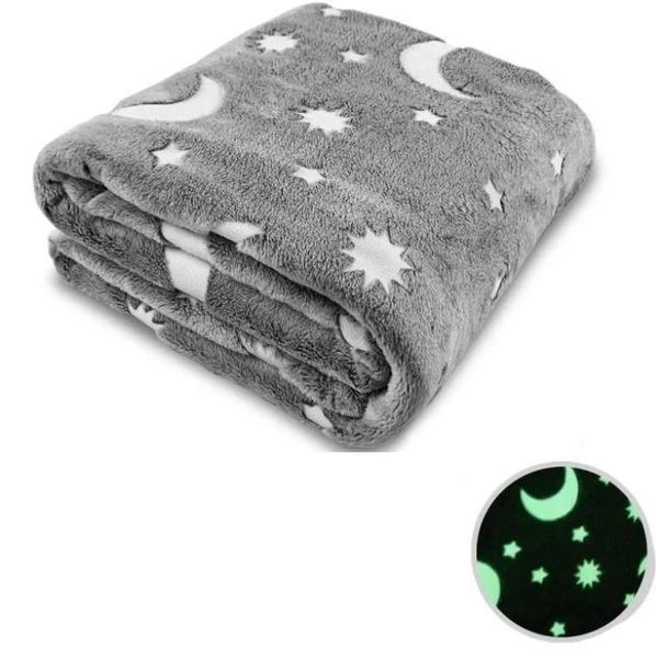 Світний теплий і ніжний плед для дітей і підлітків 100x150 Magic Blanket Сірий BLM150 фото