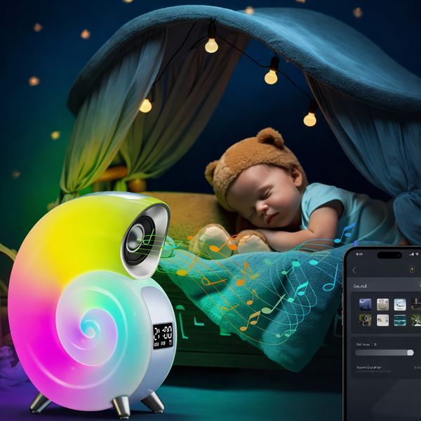 Бездротова мінірозумна смарт-колонка 4 в 1 з блютузом Сonch Music Light, 256 режимів освітлення LIGHT256 фото
