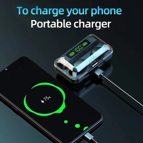 Бездротові сенсорні навушники з вбудованим Power Bank TWS F9-5 TWSF95 фото