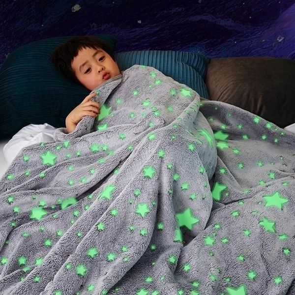 Світний теплий і ніжний плед для дітей і підлітків 100x150 Magic Blanket Сірий BLM150 фото