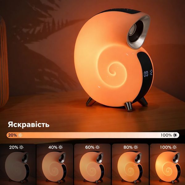 Бездротова мінірозумна смарт-колонка 4 в 1 з блютузом Сonch Music Light, 256 режимів освітлення LIGHT256 фото
