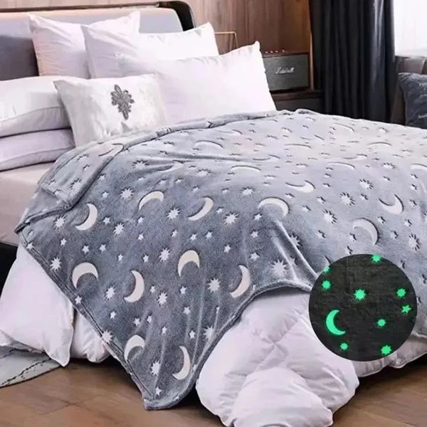 Світний теплий і ніжний плед для дітей і підлітків 100x150 Magic Blanket Сірий BLM150 фото