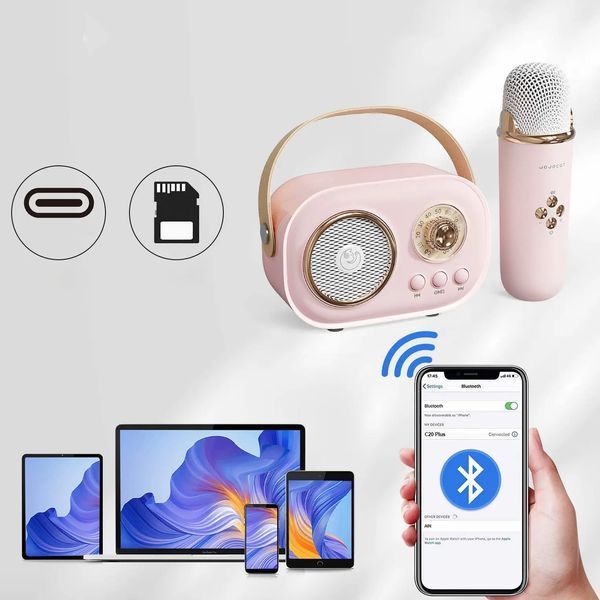 Бездротовий мікрофон для караоке, колонка SPEAKER C20 PLUS 509456 фото